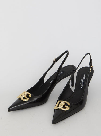 Dolce & Gabbana Slingback In Shiny Leather - Ellie Belle