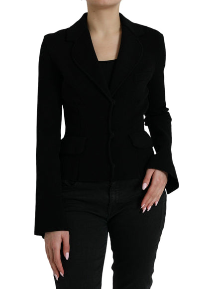 Dolce & Gabbana Solid Black Women's Blazer - Ellie Belle