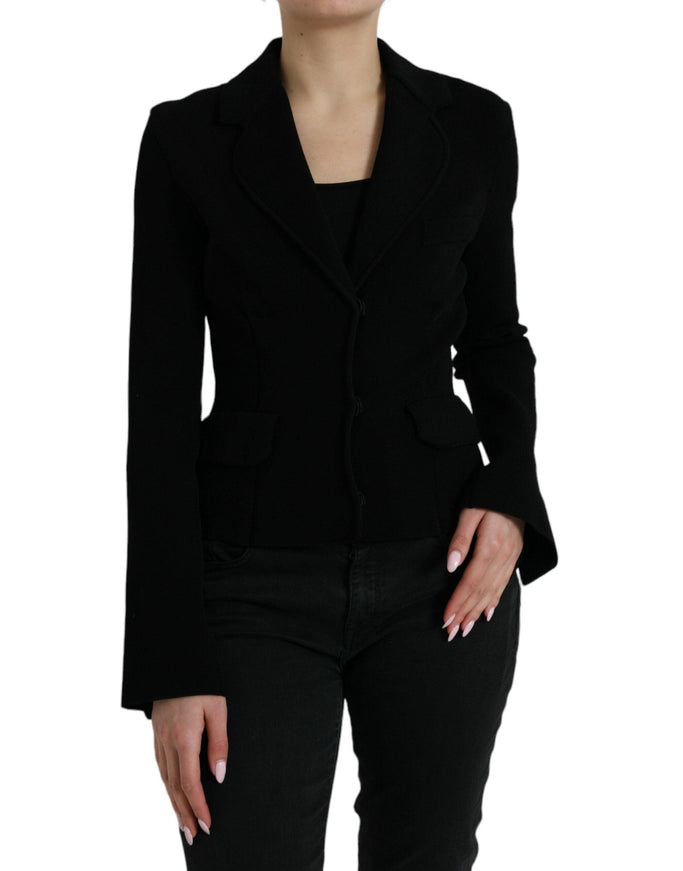 Dolce & Gabbana Solid Black Women's Blazer - Ellie Belle