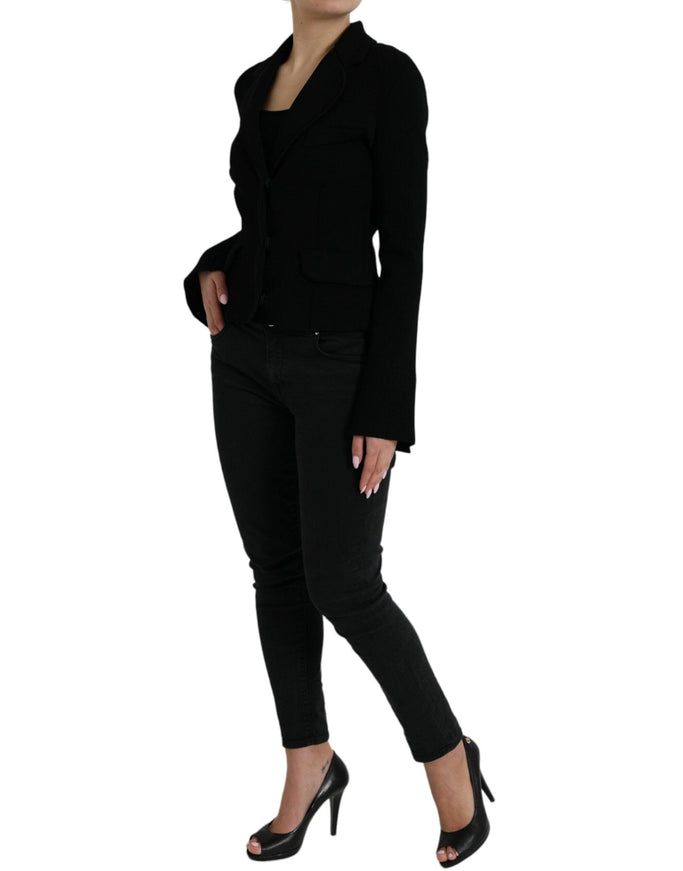 Dolce & Gabbana Solid Black Women's Blazer - Ellie Belle