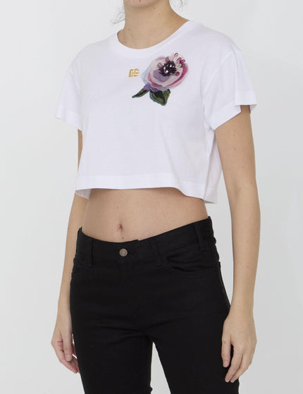 Dolce & Gabbana T-shirt With Floral Appliqué - Ellie Belle