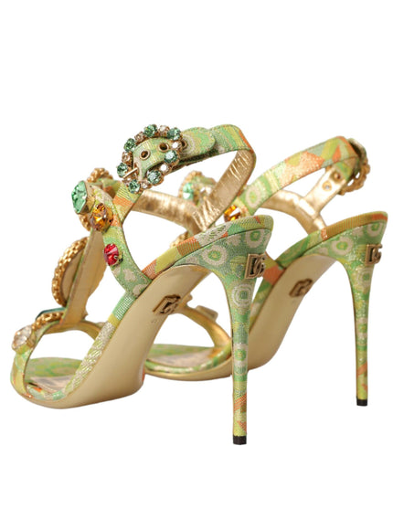 Dolce & Gabbana T-Strap Sandals With Stone Embroidery - Ellie Belle