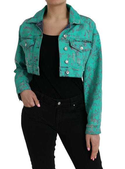 Dolce & Gabbana Tie Dye Cropped Denim Jacket - Ellie Belle