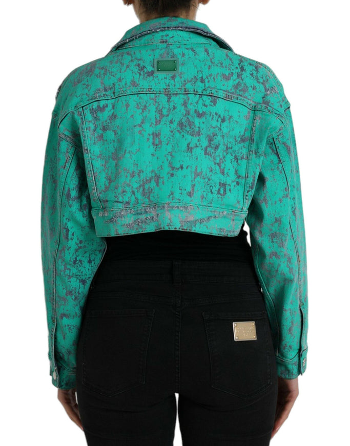 Dolce & Gabbana Tie Dye Cropped Denim Jacket - Ellie Belle