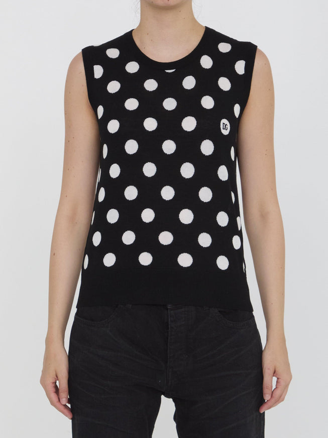 Dolce & Gabbana Top With Polka-dot Motif - Ellie Belle