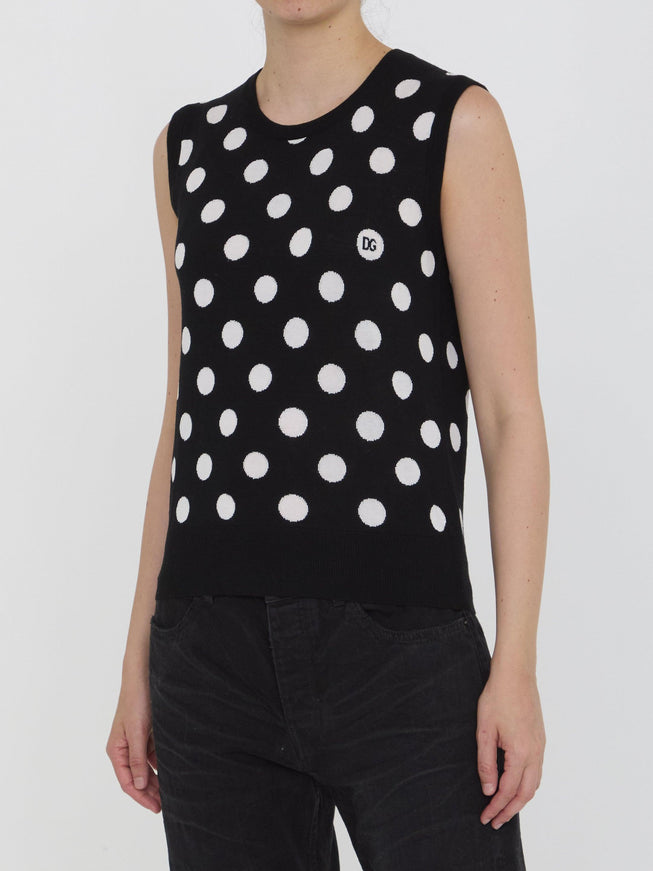 Dolce & Gabbana Top With Polka-dot Motif - Ellie Belle