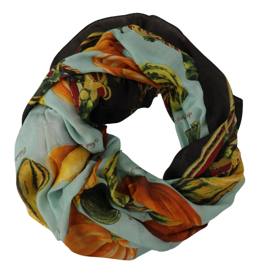 Dolce & Gabbana Vegetable Print Silk Blend Scarf - Ellie Belle