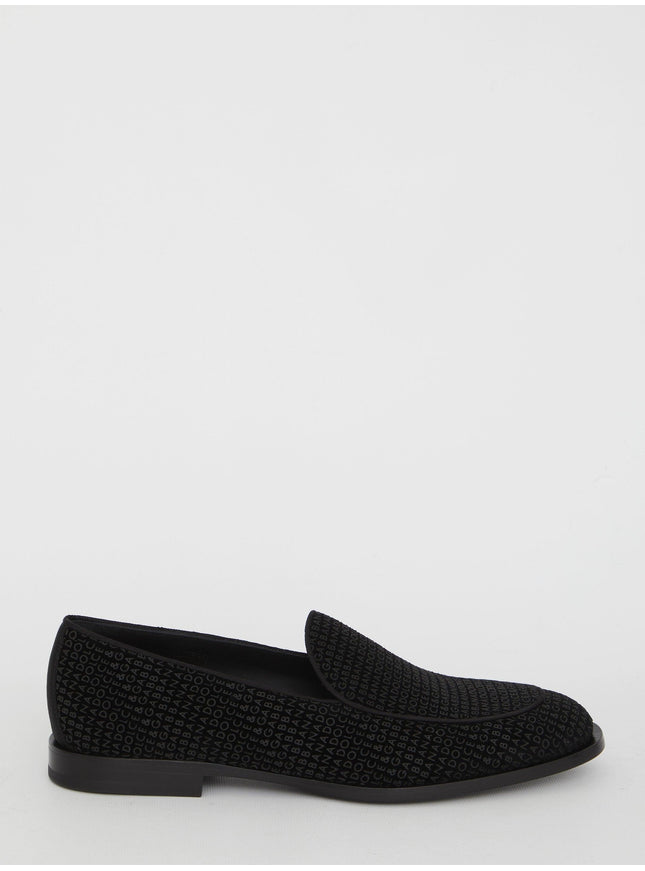 Dolce & Gabbana Velvet Logoed Loafers - Ellie Belle
