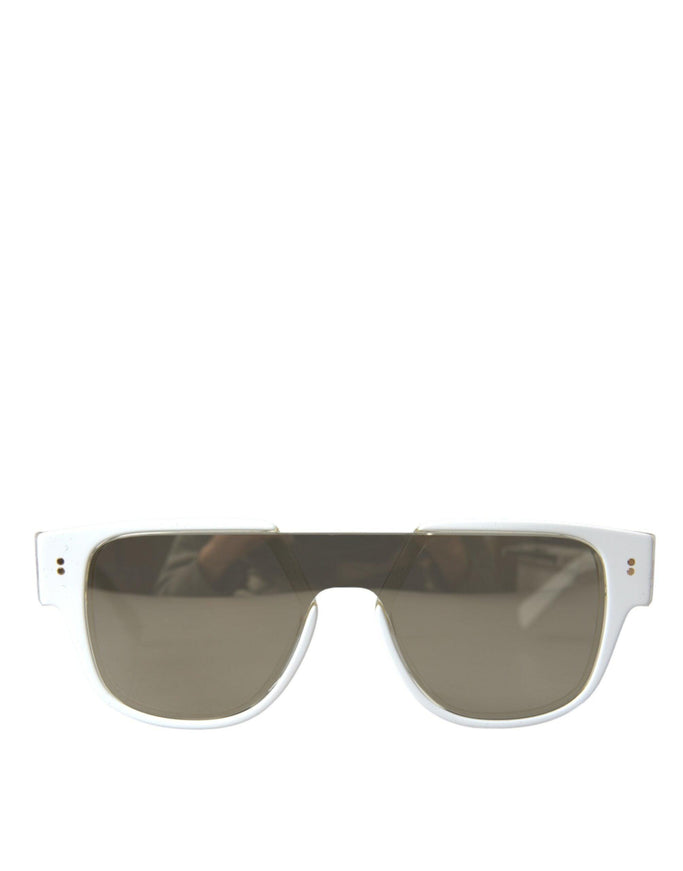 Dolce & Gabbana White Acetate Logo Detail Sunglasses - Ellie Belle