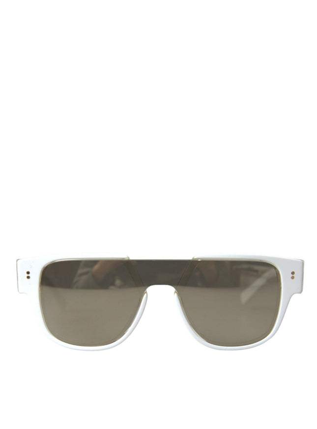 Dolce & Gabbana White Acetate Logo Detail Sunglasses - Ellie Belle
