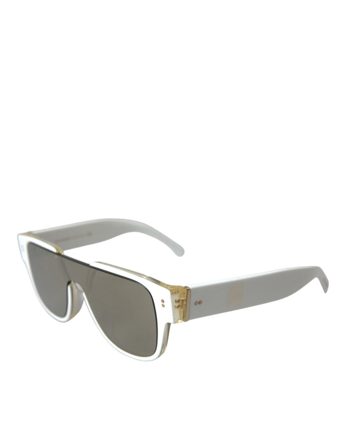 Dolce & Gabbana White Acetate Logo Detail Sunglasses - Ellie Belle