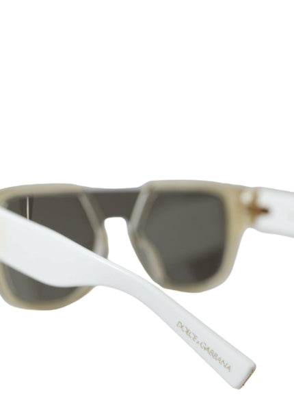 Dolce & Gabbana White Acetate Logo Detail Sunglasses - Ellie Belle