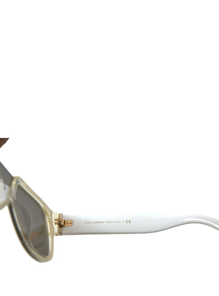 Dolce & Gabbana White Acetate Logo Detail Sunglasses - Ellie Belle