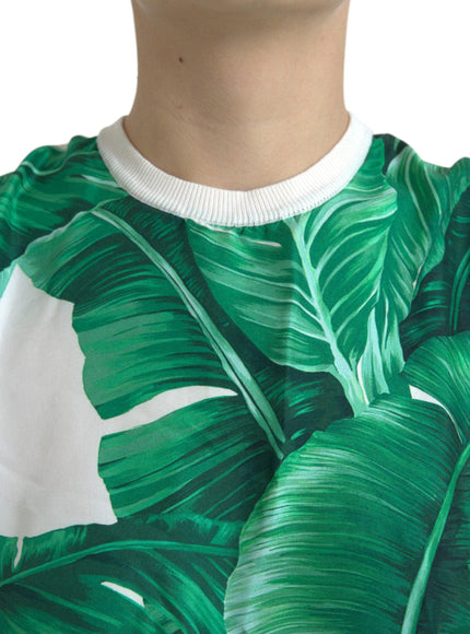 Dolce & Gabbana White Banana Leaf Print Crew Neck Tank Top - Ellie Belle