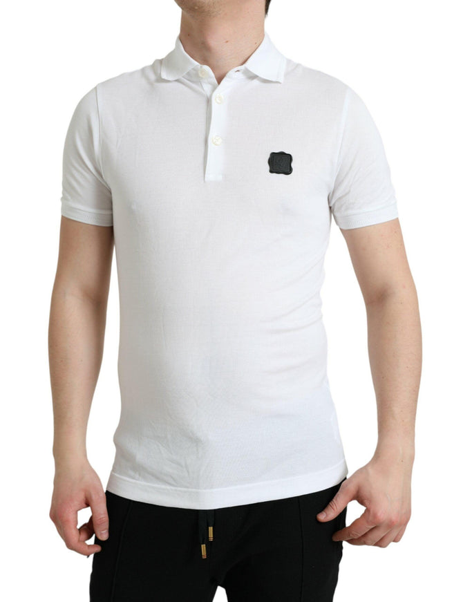 Dolce & Gabbana White Collared Polo T-Shirt - Ellie Belle