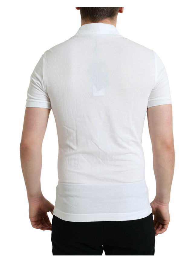 Dolce & Gabbana White Collared Polo T-Shirt - Ellie Belle