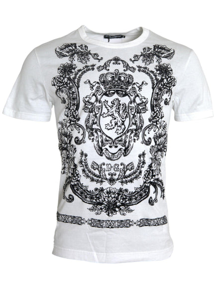 Dolce & Gabbana White Cotton Crew Neck T-Shirt - Ellie Belle