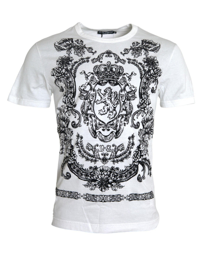 Dolce & Gabbana White Cotton Crew Neck T-Shirt - Ellie Belle