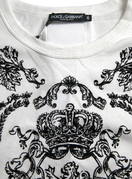 Dolce & Gabbana White Cotton Crew Neck T-Shirt - Ellie Belle