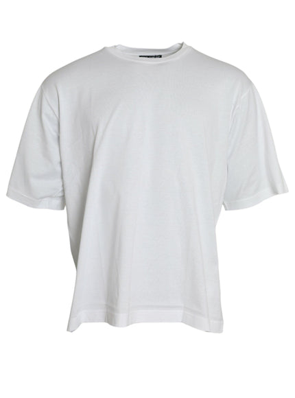 Dolce & Gabbana White Cotton Short Sleeves Crewneck T-shirt - Ellie Belle