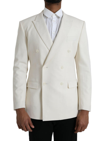 Dolce & Gabbana White Double Button Blazer - Ellie Belle