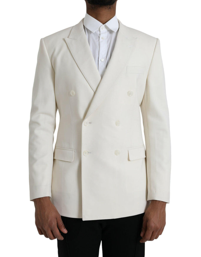 Dolce & Gabbana White Double Button Blazer - Ellie Belle