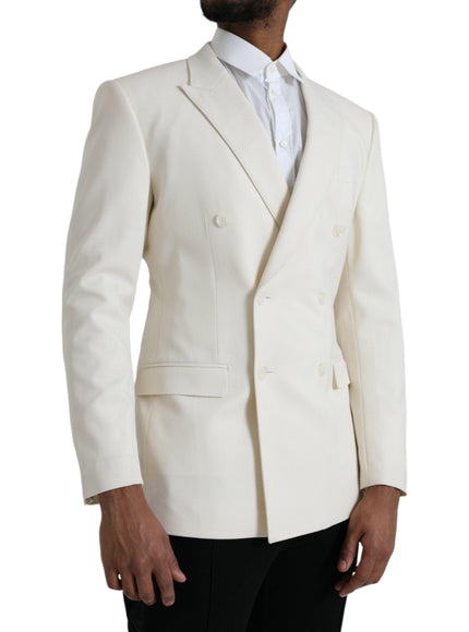 Dolce & Gabbana White Double Button Blazer - Ellie Belle