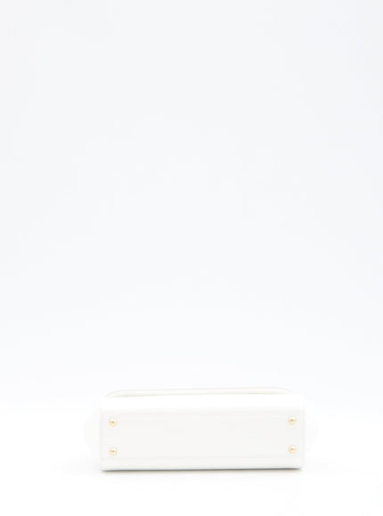 Dolce & Gabbana White Elongated Sicily Handbag - Ellie Belle