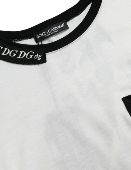 Dolce & Gabbana White Hear And Now Floral Print Cotton T-shirt - Ellie Belle