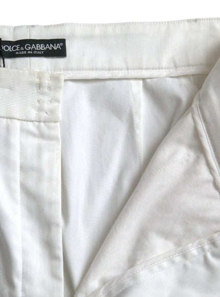 Dolce & Gabbana White High Waist Cotton Hot Pants - Ellie Belle