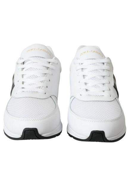 Dolce & Gabbana White Leather Low Top Sneakers - Ellie Belle