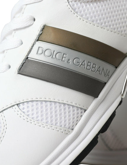 Dolce & Gabbana White Leather Low Top Sneakers - Ellie Belle