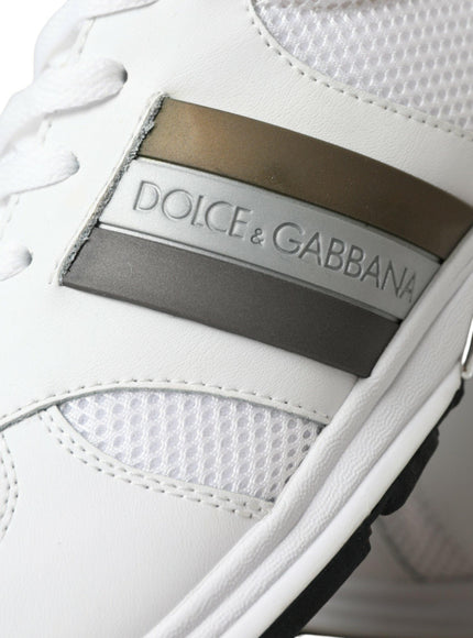 Dolce & Gabbana White Leather Low Top Sneakers - Ellie Belle