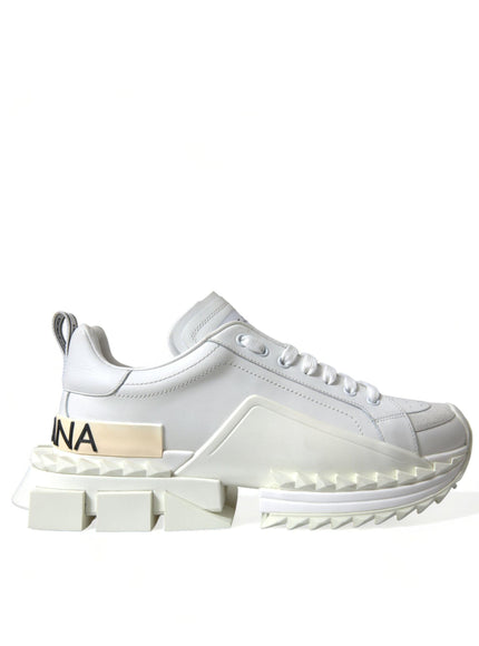 Dolce & Gabbana White Leather SUPER KING Sneakers Shoes - Ellie Belle