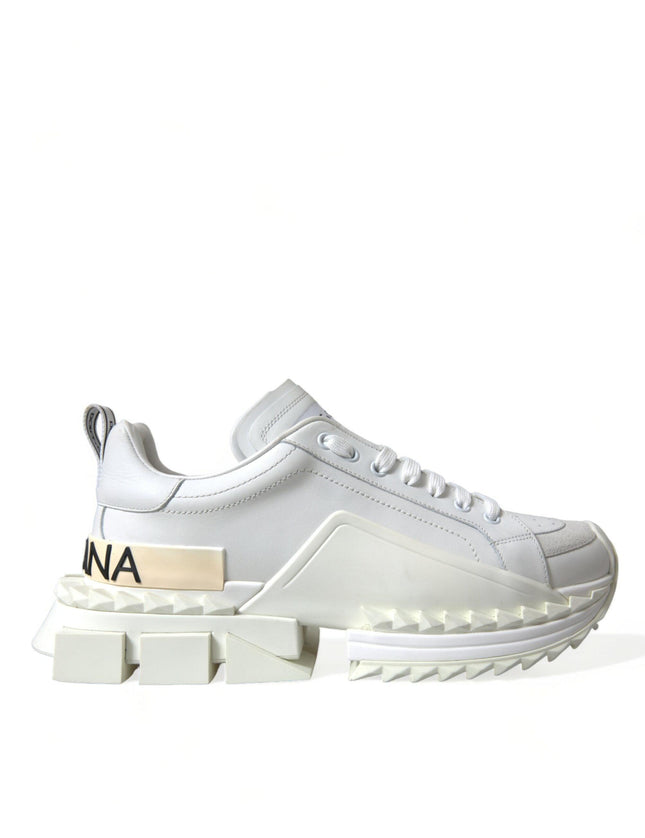 Dolce & Gabbana White Leather SUPER KING Sneakers Shoes - Ellie Belle