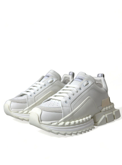 Dolce & Gabbana White Leather SUPER KING Sneakers Shoes - Ellie Belle