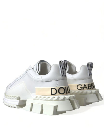 Dolce & Gabbana White Leather SUPER KING Sneakers Shoes - Ellie Belle