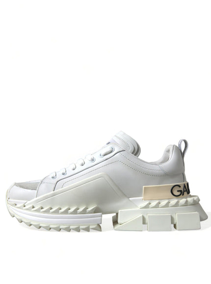 Dolce & Gabbana White Leather SUPER KING Sneakers Shoes - Ellie Belle