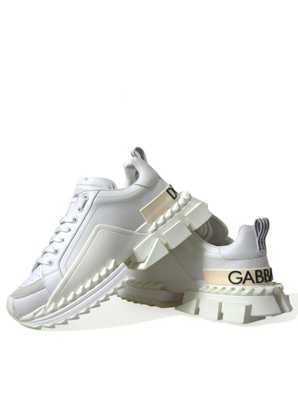 Dolce & Gabbana White Leather SUPER KING Sneakers Shoes - Ellie Belle