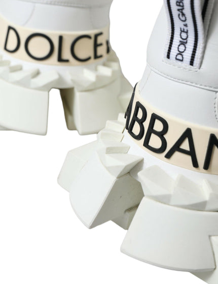 Dolce & Gabbana White Leather SUPER KING Sneakers Shoes - Ellie Belle