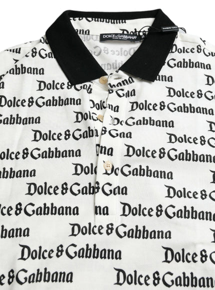 Dolce & Gabbana White Logo Collared Short Sleeve T-shirt - Ellie Belle