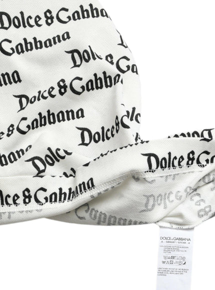 Dolce & Gabbana White Logo Collared Short Sleeve T-shirt - Ellie Belle