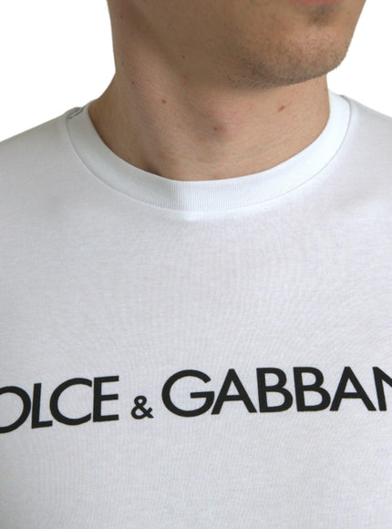 Dolce & Gabbana White Logo Cotton T-Shirt - Ellie Belle