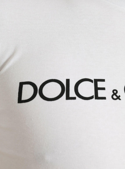 Dolce & Gabbana White Logo Cotton T-Shirt - Ellie Belle