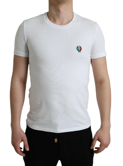 Dolce & Gabbana White Logo Crest Crew Neck Underwear T-shirt - Ellie Belle