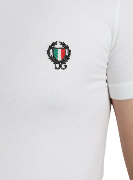 Dolce & Gabbana White Logo Crest Crew Neck Underwear T-shirt - Ellie Belle