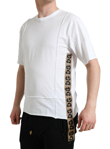 Dolce & Gabbana White Logo Crew Neck Short Sleeves T-shirt - Ellie Belle