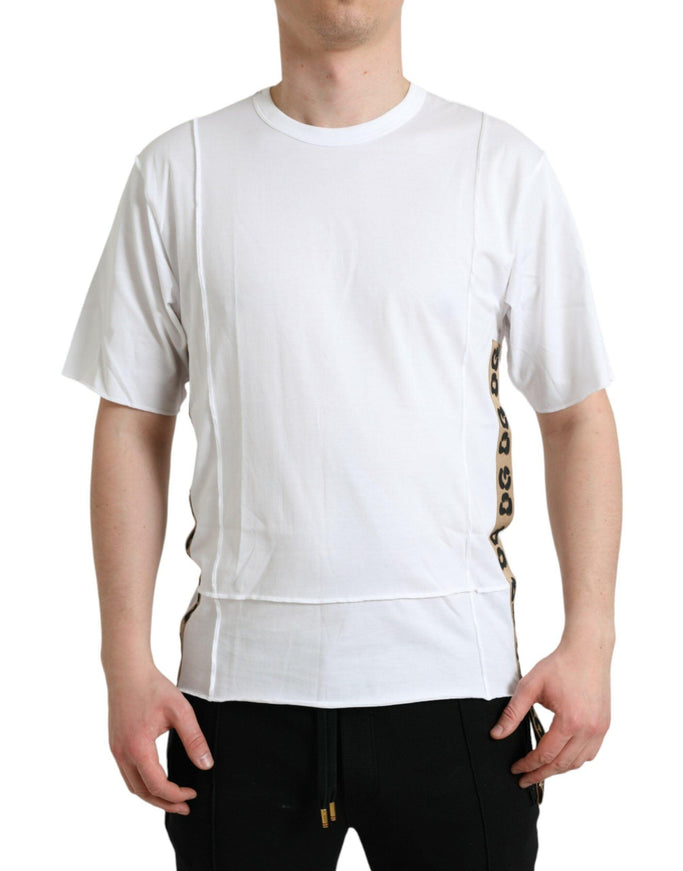 Dolce & Gabbana White Logo Crew Neck Short Sleeves T-shirt - Ellie Belle