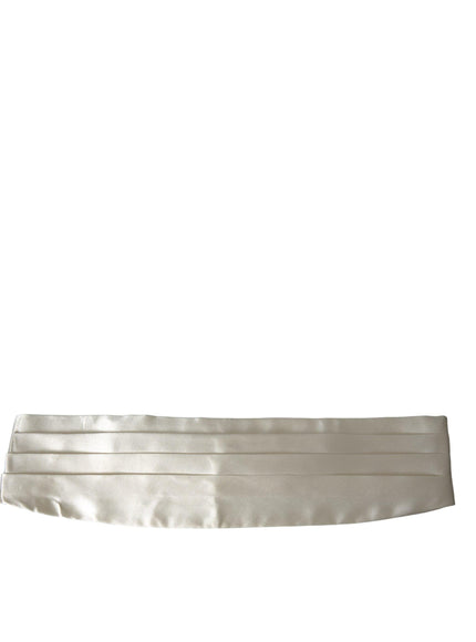 Dolce & Gabbana White Men Silk Belt Cummerbund - Ellie Belle