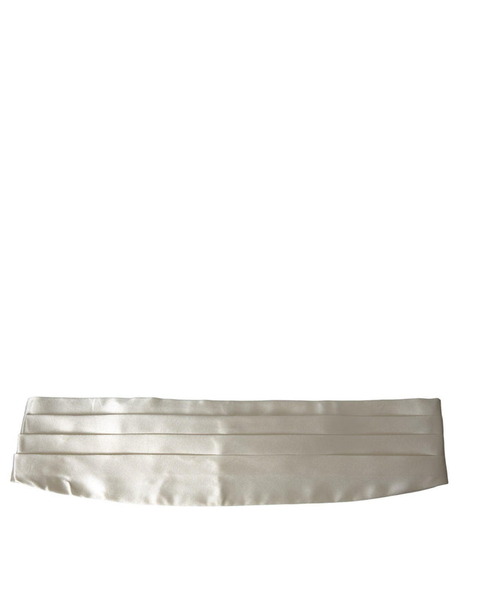 Dolce & Gabbana White Men Silk Belt Cummerbund - Ellie Belle